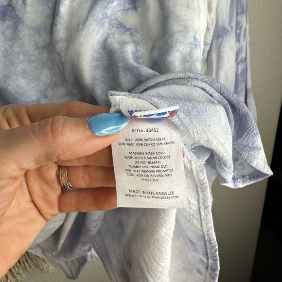 Ethereal Los Angeles Blue Tie Dye Top S - Picture 4 of 7